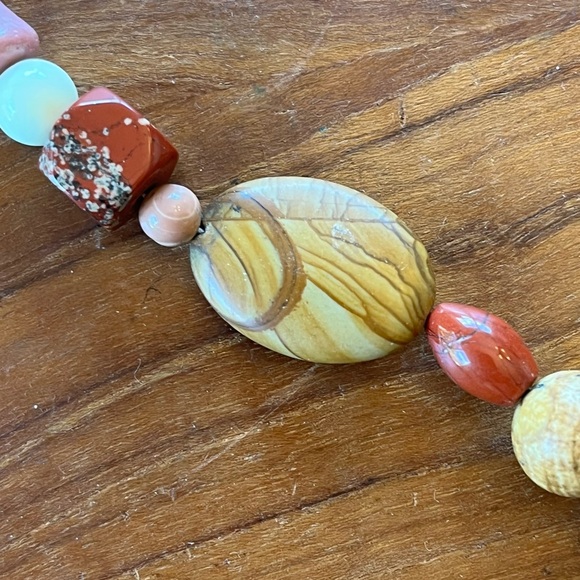 Jay King 925 Multicolor Semiprecious Gemstone Necklace Smooth Symmetrical Shapes - Picture 5 of 17